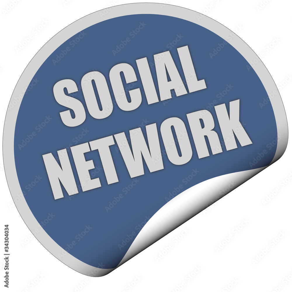 Sticker blau rund curl unten SOCIAL NETWORK Sticker blau rund curl unten SOCIAL NETWORK