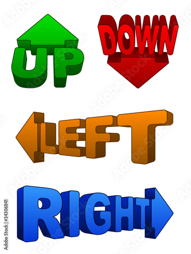 3D directional arrow icons