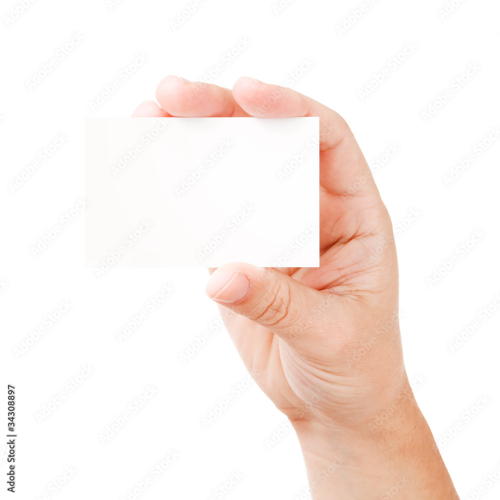 Obraz premium Hand and blank card