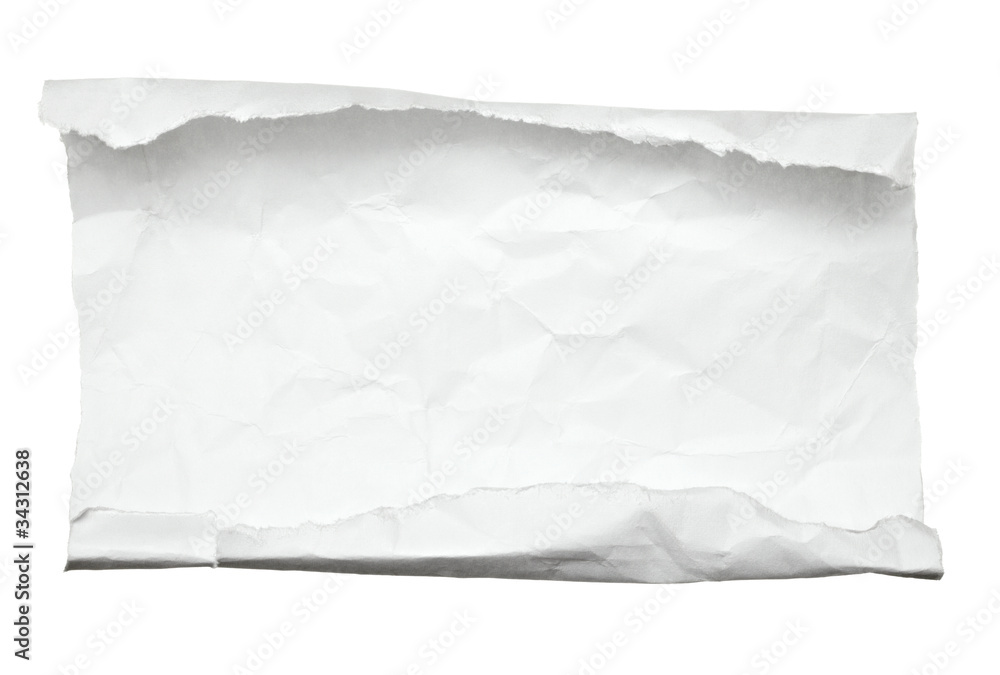 Obraz premium white crumpled curled note paper
