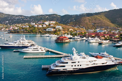 Luxury Yachts in a Tropical Marina © dbvirago