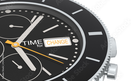 Time for Change. Close up of a Chronograph Wrist watch. Orange