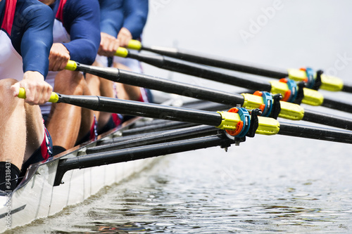 Canvas Print Close up of men's rowing team