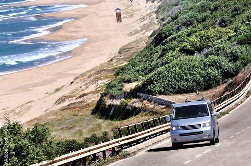 Camper van on the road photo