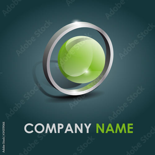 Logo sphere within ring # Vector
