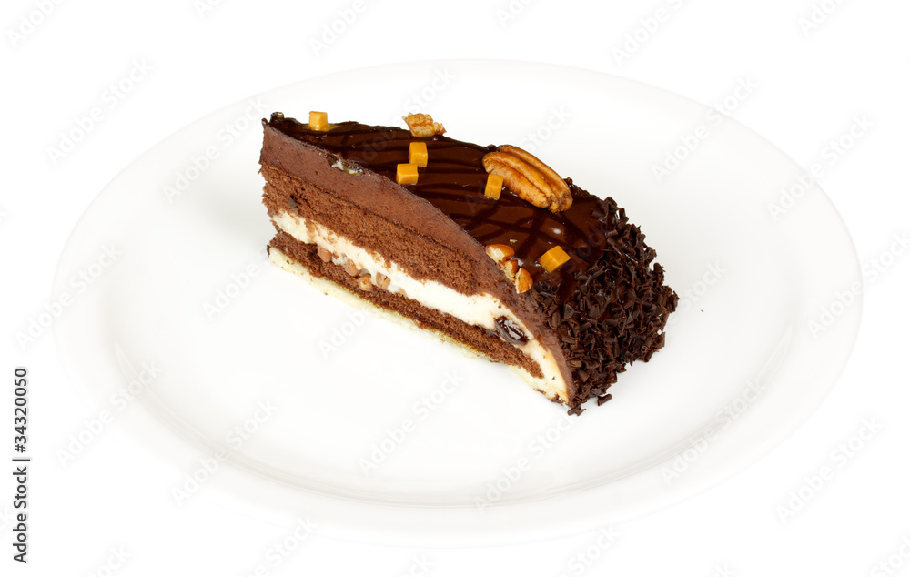 chocolate cake with whiped cream isolated chocolate cake with whiped cream isolated