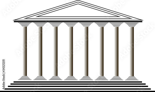 Greek temple on white background - vector