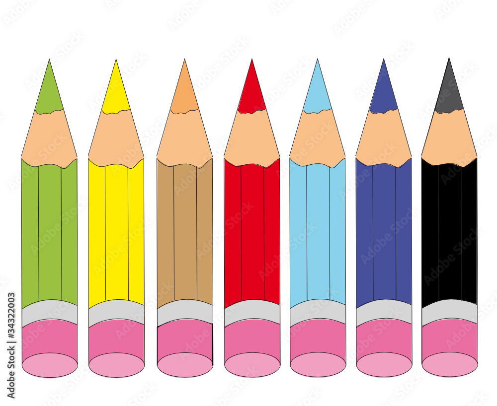 Buntstifte Stock-Vektorgrafik | Adobe Stock