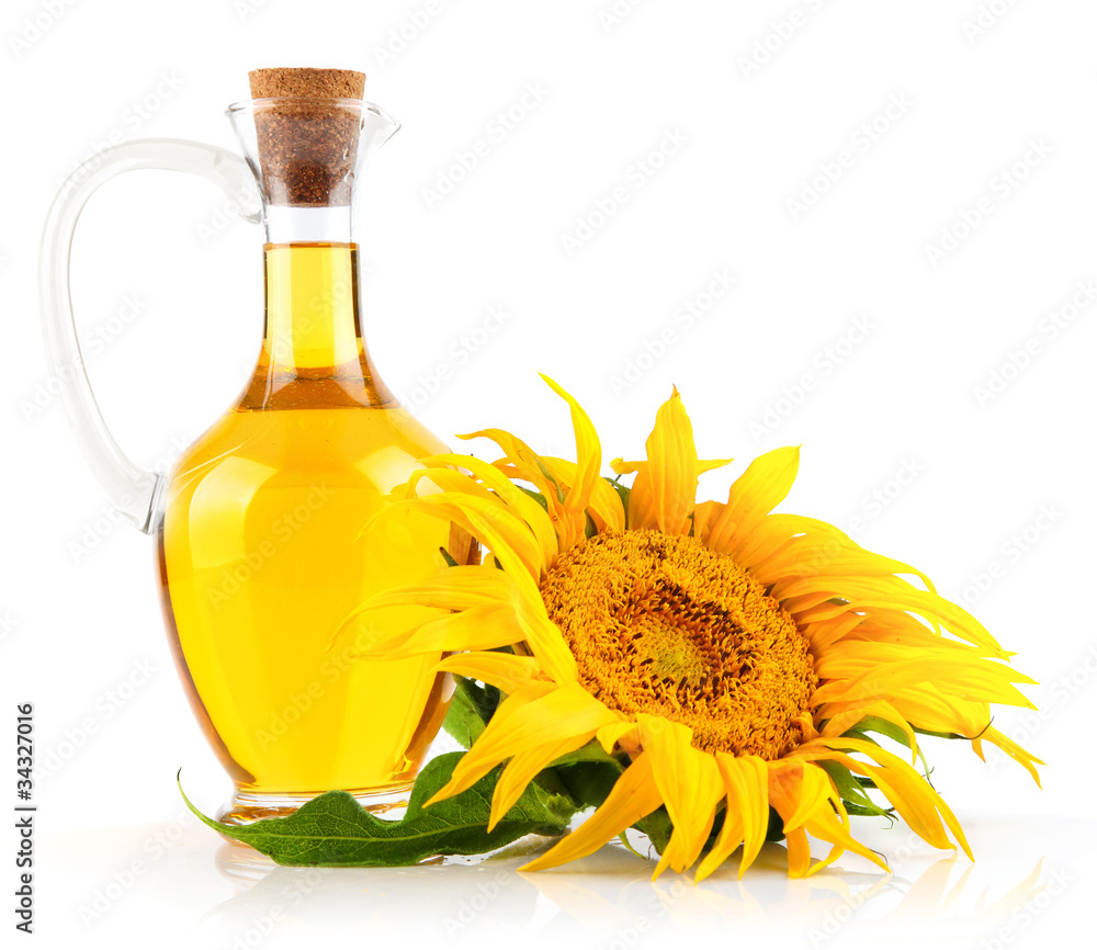 Naklejka premium sunflower oil with flower