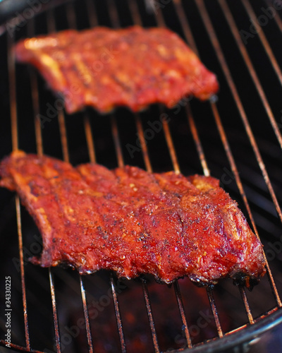 Ribs on a grill