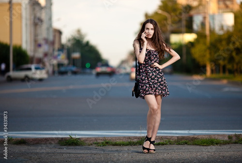young beautiful woman in the city © yuriyzhuravov