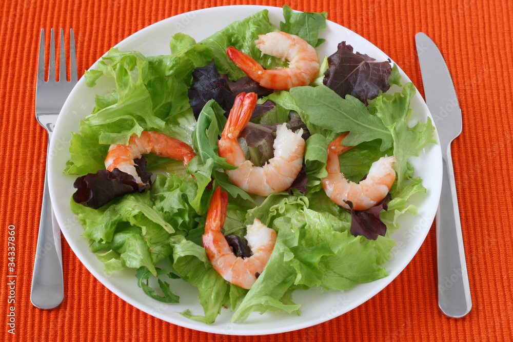 Salad with shrimps