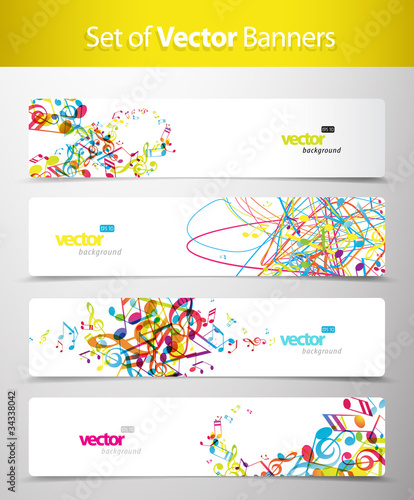 Set of abstract colorful web headers.