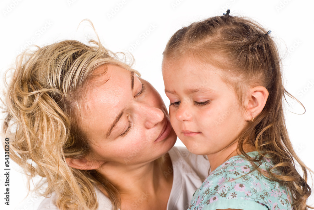 mom kisses daughter mom kisses daughter