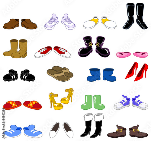 Cartoon shoes set