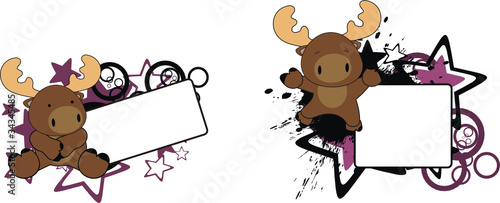 reindeer baby cartoon copyspace