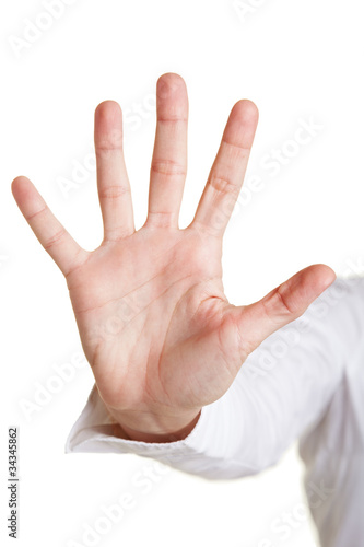 Fünf ausgestreckte Finger