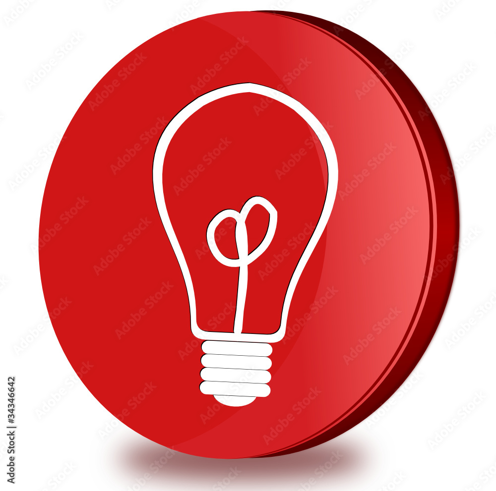 Light bulb glossy icon Light bulb glossy icon