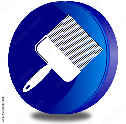 Paint brush glossy icon