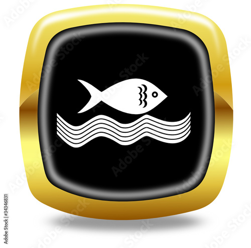 Fishing glossy icon