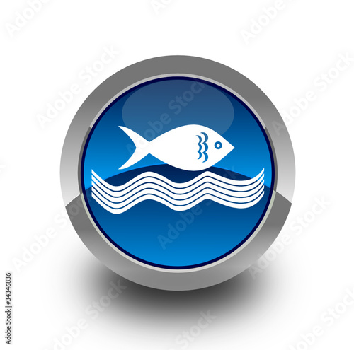 Fishing glossy icon