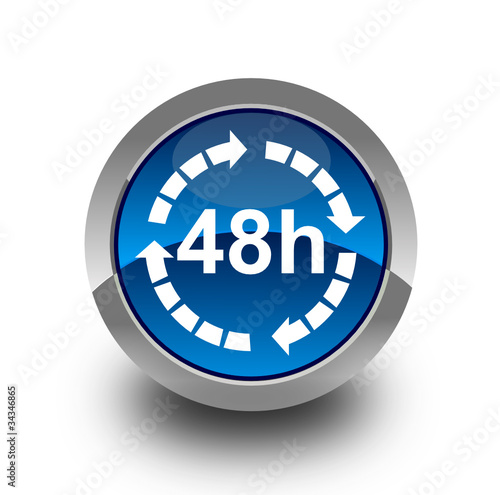48 hours glossy icon