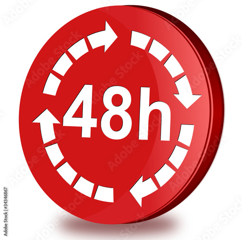 48 hours glossy icon