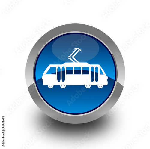 Tram glossy icon