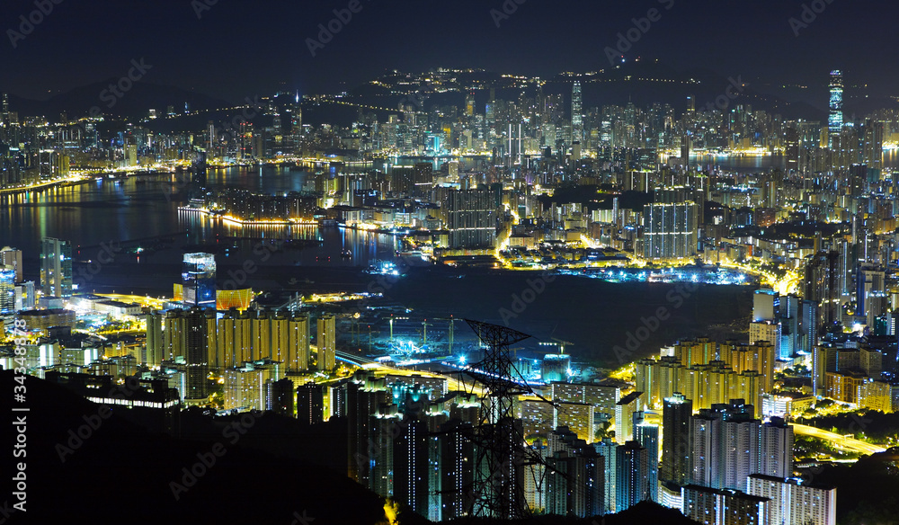 Fototapeta premium night view of Hongkong