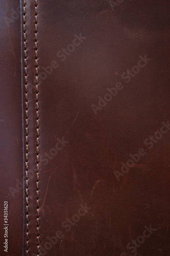 Dark Brown Leather Stitching