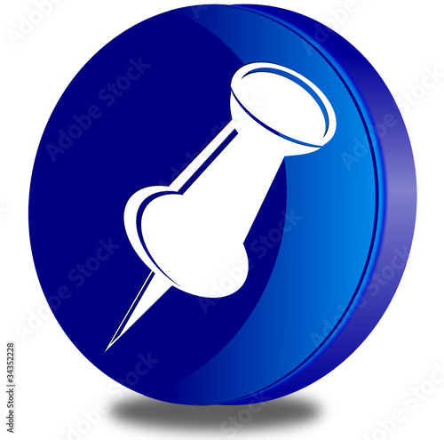 Push pin glossy icon
