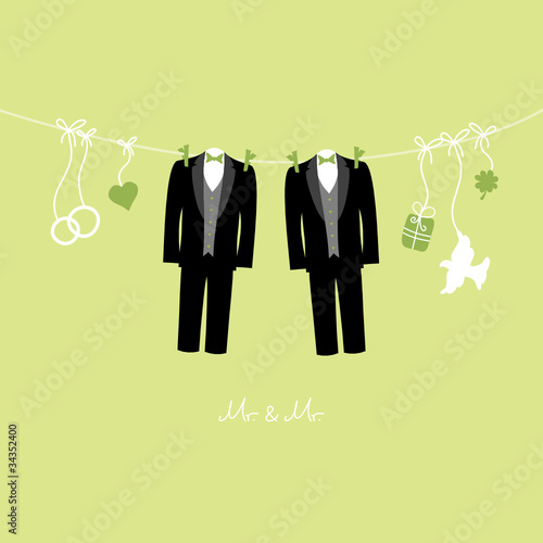 Hanging Wedding Symbols Mr. & Mr. Gay Green