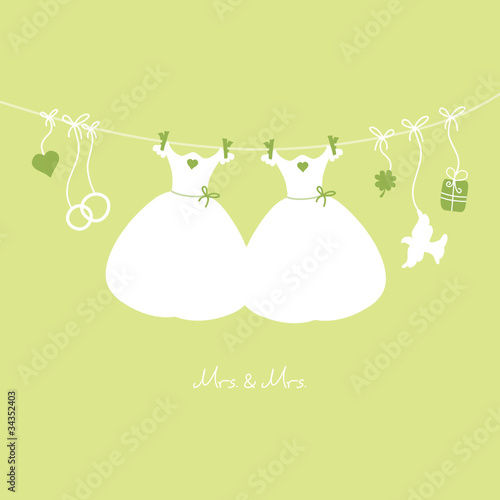 Hanging Wedding Symbols Mrs. & Mrs. Gay Green