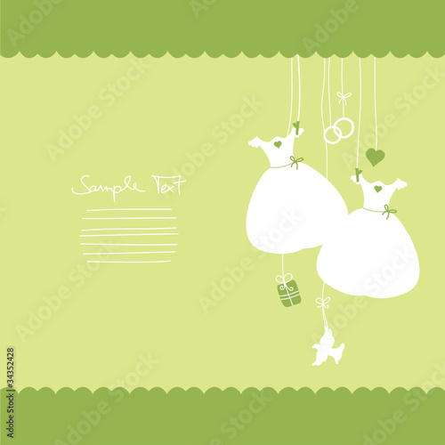 Hanging Wedding Symbols Mrs. & Mrs. Border Gay Green