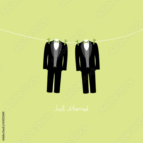 Hanging Grooms Just Married Gay Green