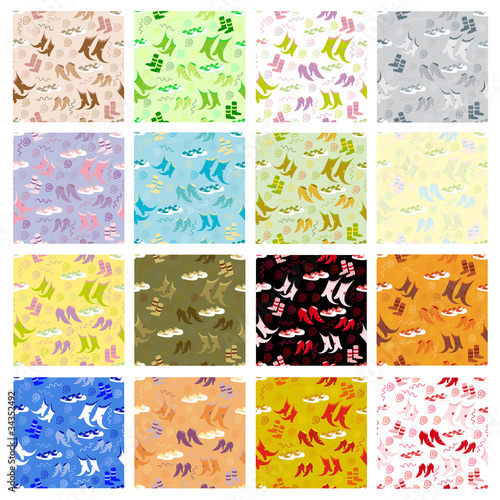 Seamless background from a shoe