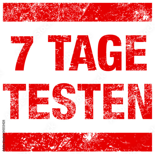 Stempel "7 TAGE TESTEN" Rot