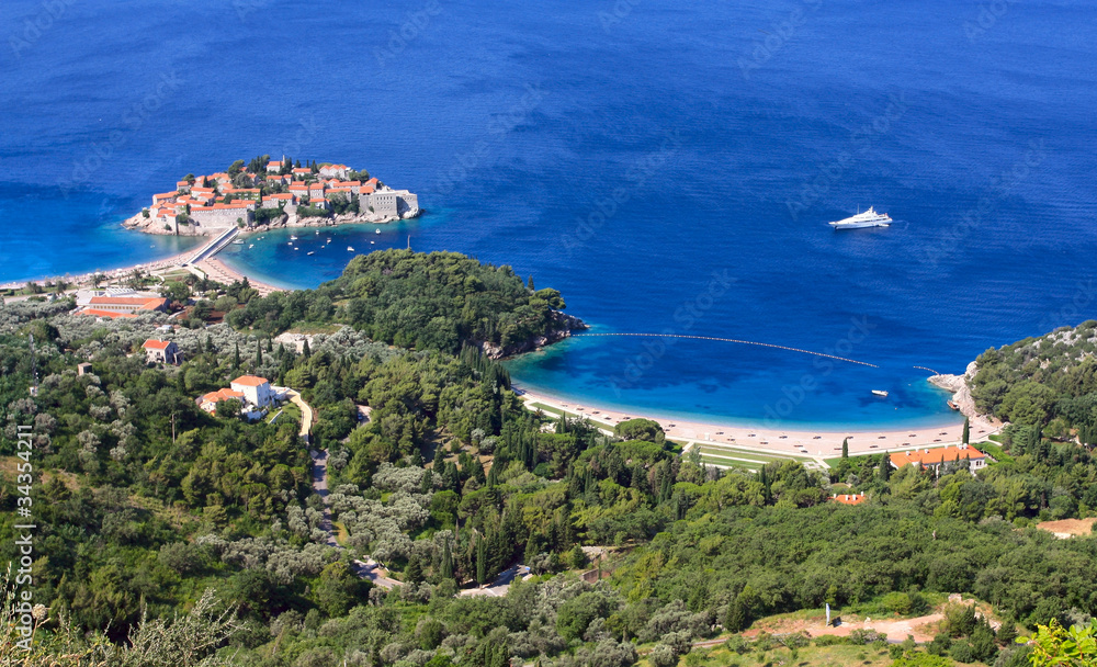 Sveti Stefan (St. Stefan) island-resort in Adriatic sea