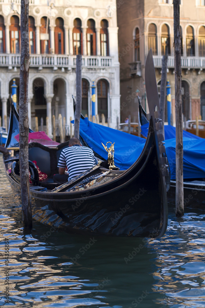 Traditional Venice gondola Italy