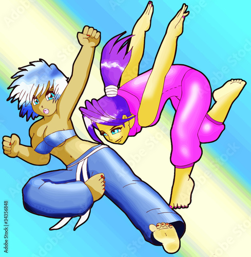 Fighting Manga Girls