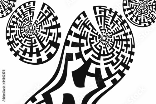 labyrinthe rond abstrait