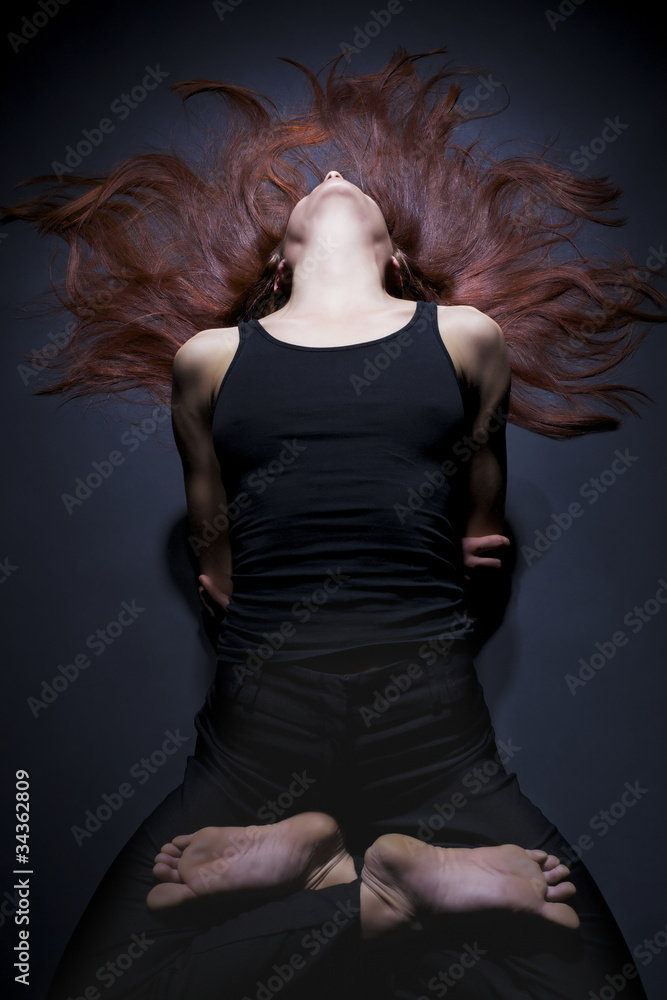Woman in lotus fish Yoga posture (Matsyasana) Woman in lotus fish Yoga posture (Matsyasana)