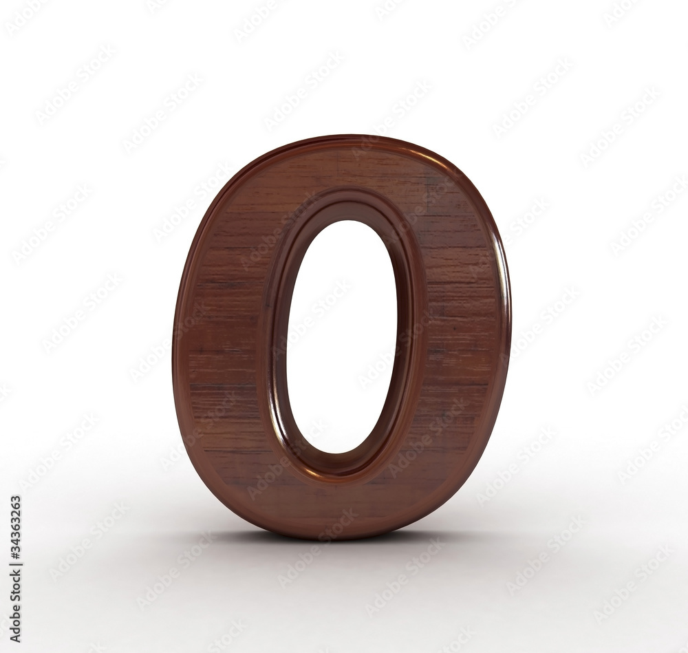 3d wooden numbers. Computer generated 3D photo rendering.