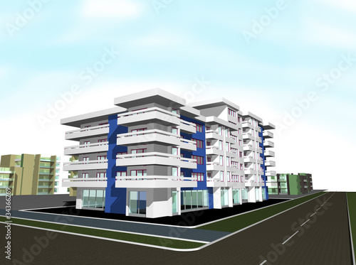 3d render of modern building