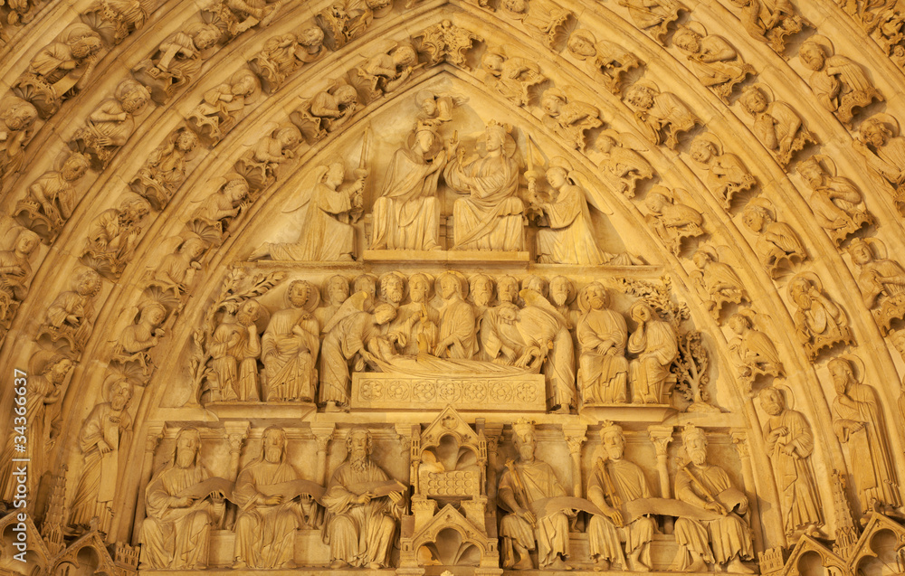 Paris - detail from side portal of Notre-Dame