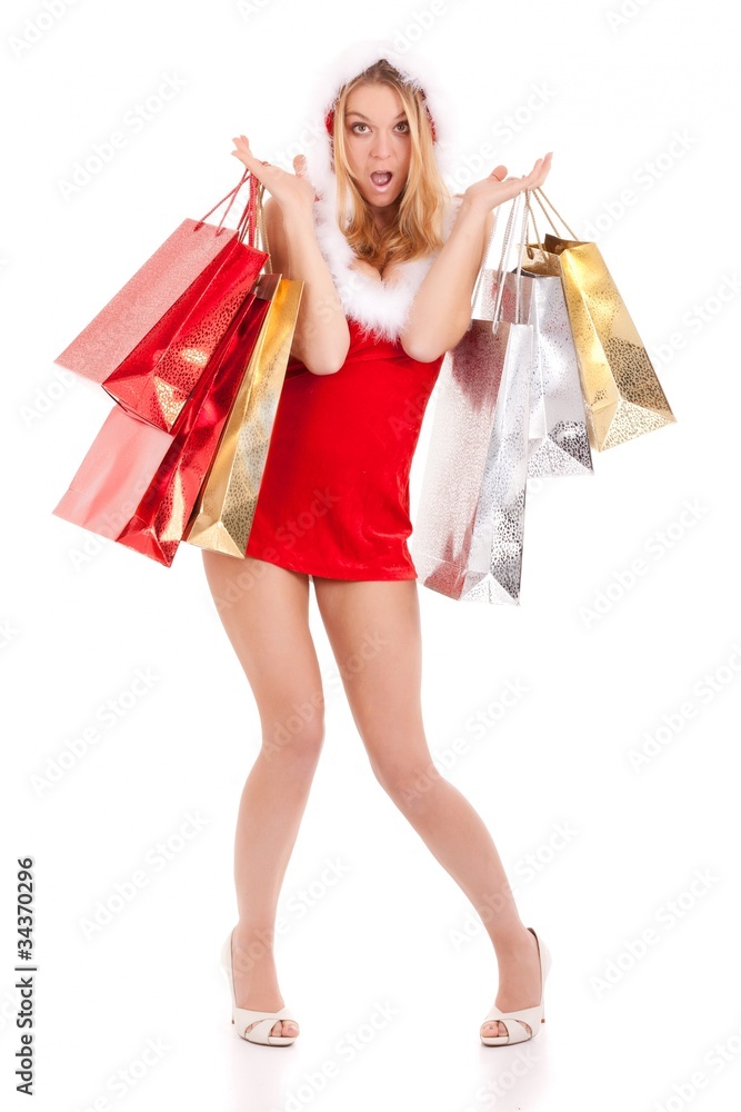 woman christmas shopping