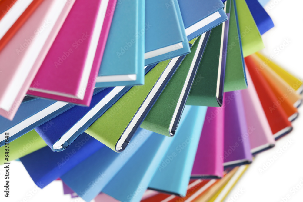 Fototapeta premium Macro of colorful books fan