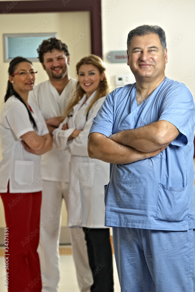 group of doctors in hospital