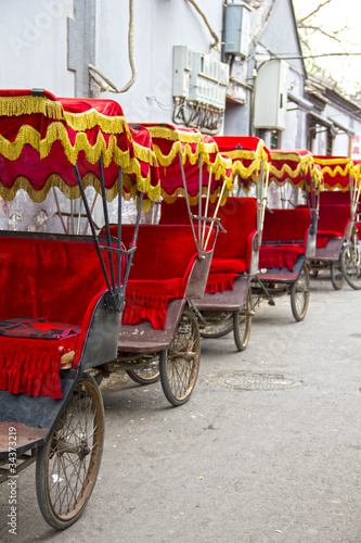 Typical Asian rickshaws
