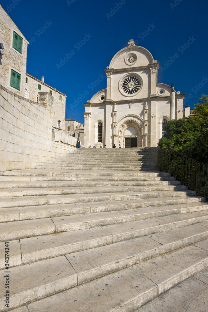 Stairs in front of the St.James cathedral